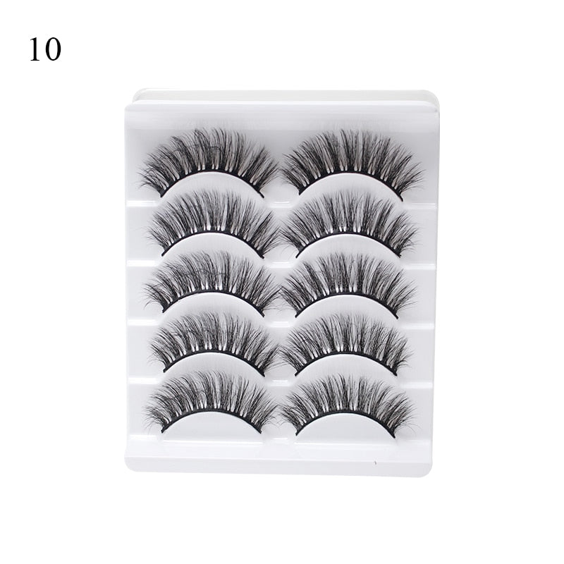 Eye makeup accessories 5 pairs set Cos cross false eyelashes Lash Extension 3D bunch Japanese Fairy Little Devil Cosplay 5 Pairs