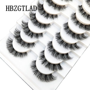 New 10pairs Mink Eyelashes Clear Band Eye Lashes Crisscross Transparent Band False Eyelashes Handmade Dramatic Lashes Upper Lash