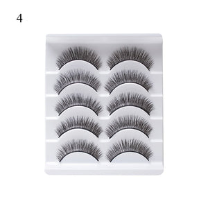 Eye makeup accessories 5 pairs set Cos cross false eyelashes Lash Extension 3D bunch Japanese Fairy Little Devil Cosplay 5 Pairs