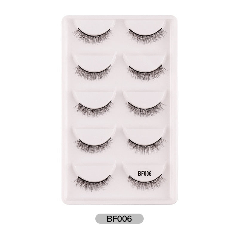 Eye makeup accessories 5 pairs set Cos cross false eyelashes Lash Extension 3D bunch Japanese Fairy Little Devil Cosplay 5 Pairs