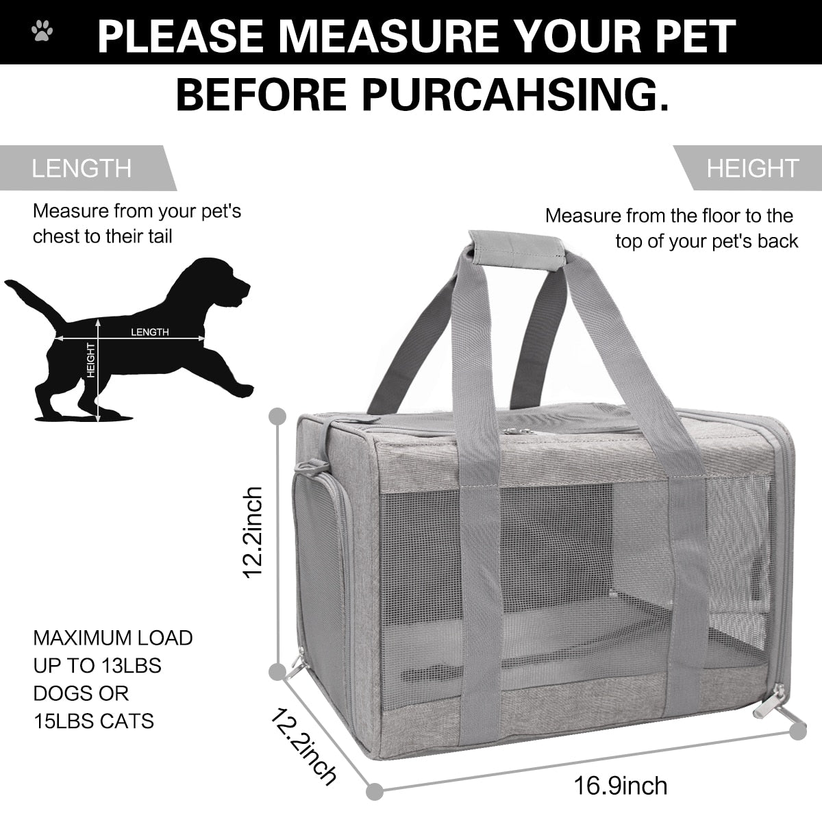 Cat Backpack Carrier Portable Transport Bag Soft Sided Airline Approved Pet Travel Carrier For Cats Reflective Tapes Handbag