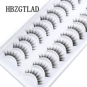 New 10pairs Mink Eyelashes Clear Band Eye Lashes Crisscross Transparent Band False Eyelashes Handmade Dramatic Lashes Upper Lash