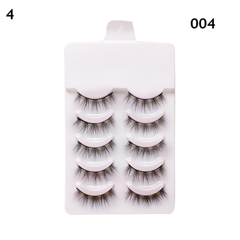 Eye makeup accessories 5 pairs set Cos cross false eyelashes Lash Extension 3D bunch Japanese Fairy Little Devil Cosplay 5 Pairs