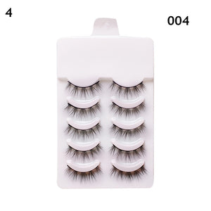 Eye makeup accessories 5 pairs set Cos cross false eyelashes Lash Extension 3D bunch Japanese Fairy Little Devil Cosplay 5 Pairs