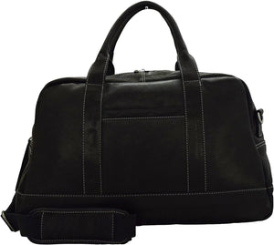 Kenneth Cole New York Leather 20" Top-Zip Duffel (Black)