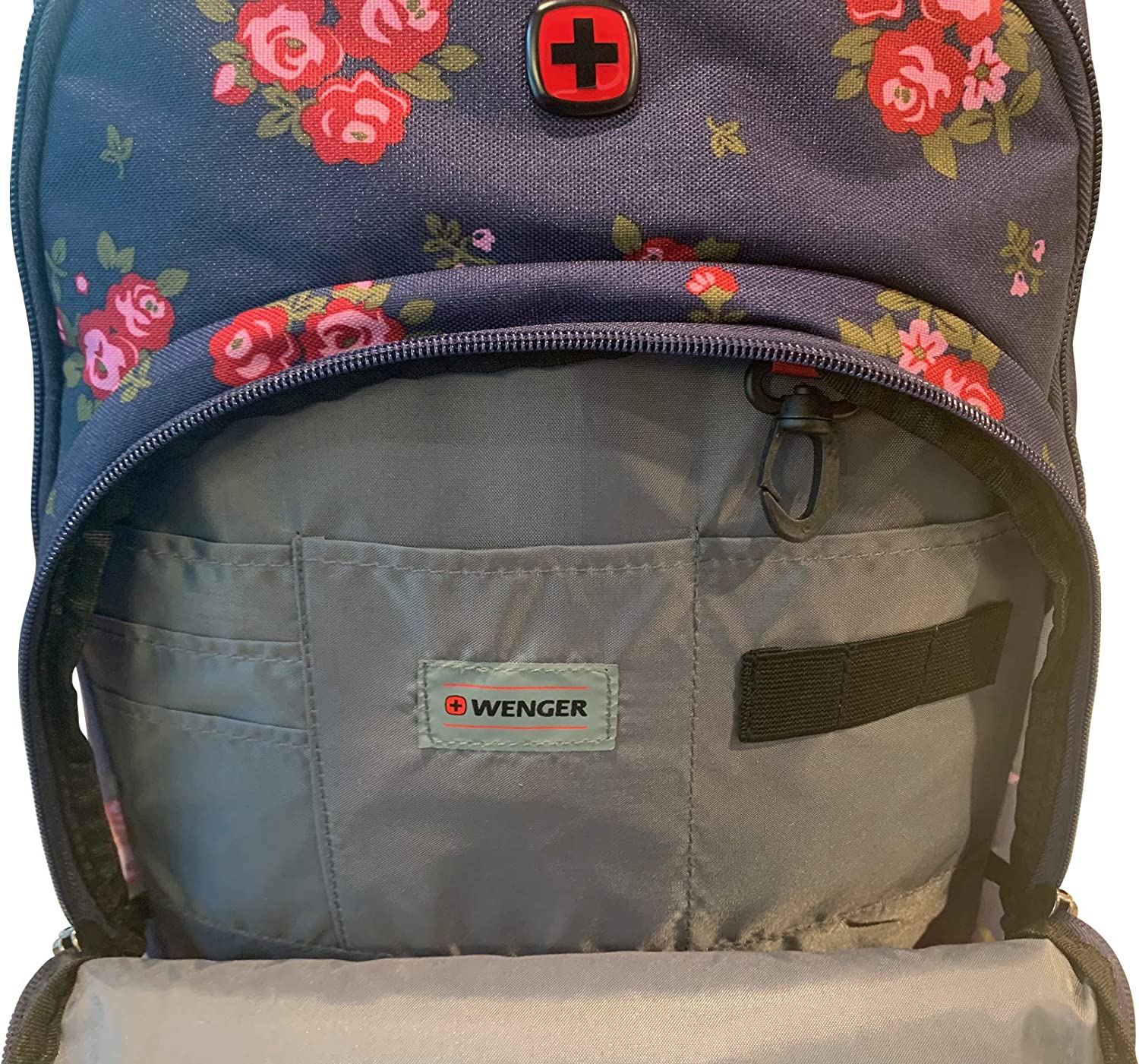 Wenger Upload Backpack With 16" Laptop Pocket And Tablet Pocket, Navy Floral Print