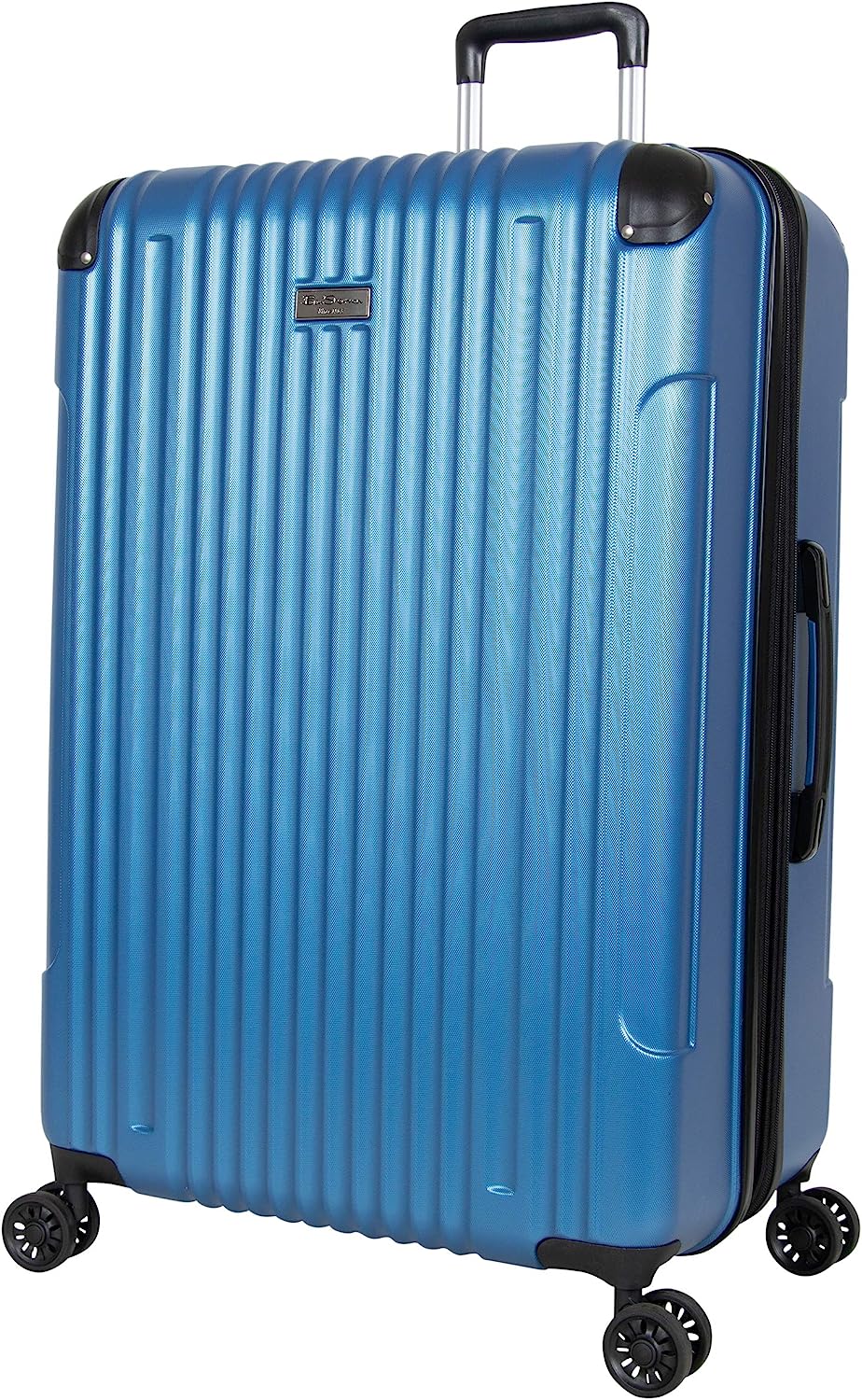 Ben Sherman Heathrow Haul 28” Lightweight Hardside Expandable 8-Wheel Spinner Checked Suitcase, Vivid Blue, inch