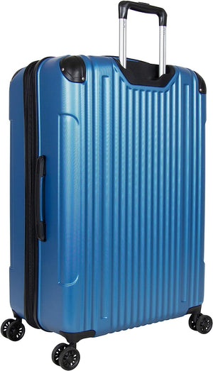 Ben Sherman Heathrow Haul 28” Lightweight Hardside Expandable 8-Wheel Spinner Checked Suitcase, Vivid Blue, inch