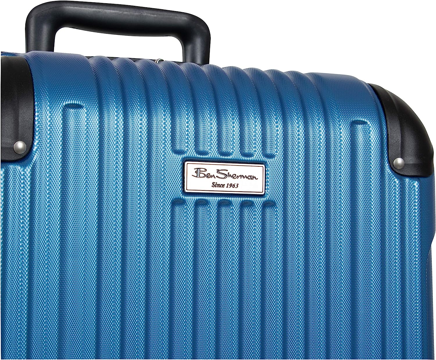 Ben Sherman Heathrow Haul 28” Lightweight Hardside Expandable 8-Wheel Spinner Checked Suitcase, Vivid Blue, inch