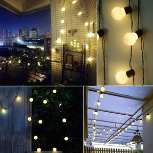 2.5m 5m Solar Outdoor Lights Garland With 10/20 LED Globe Bulbs Fairy Lights Terrace Courtyard Solar Garden Light String Bulbs