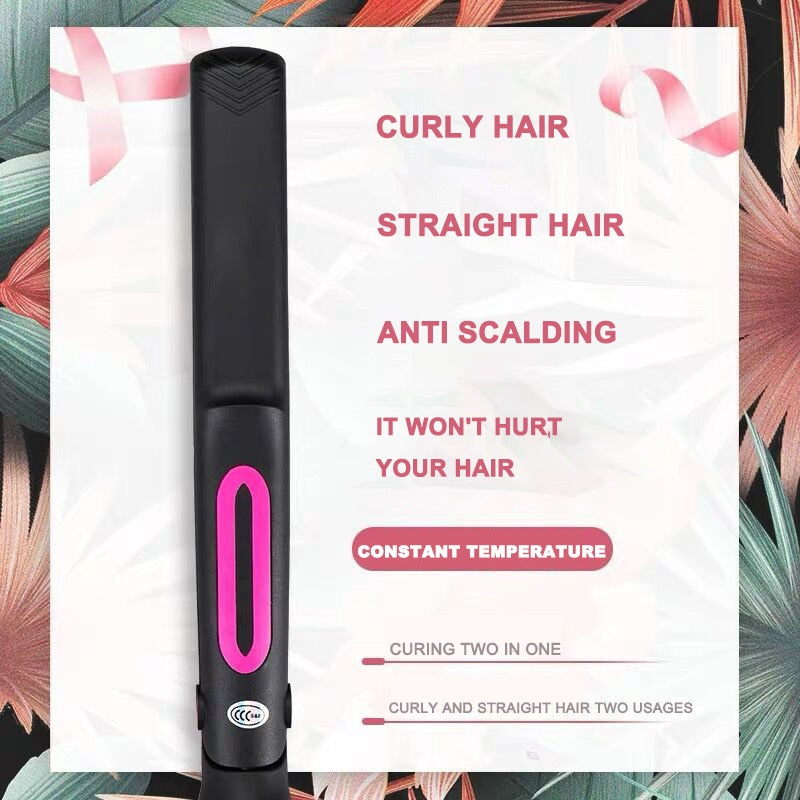 Hair Straightener Temperature Adjustment Tourmaline Ionic Flat Iron Widen Panel Ceramic Heating Plate Salon Styling Tool