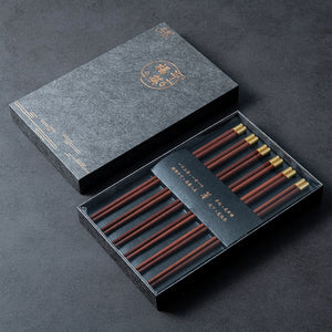 High Quality Premium Wooden Gift Box Packaging Household Cylindrical Wooden Chopsticks Tableware