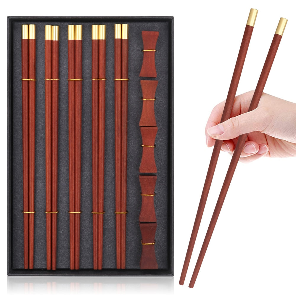 High Quality Premium Wooden Gift Box Packaging Household Cylindrical Wooden Chopsticks Tableware