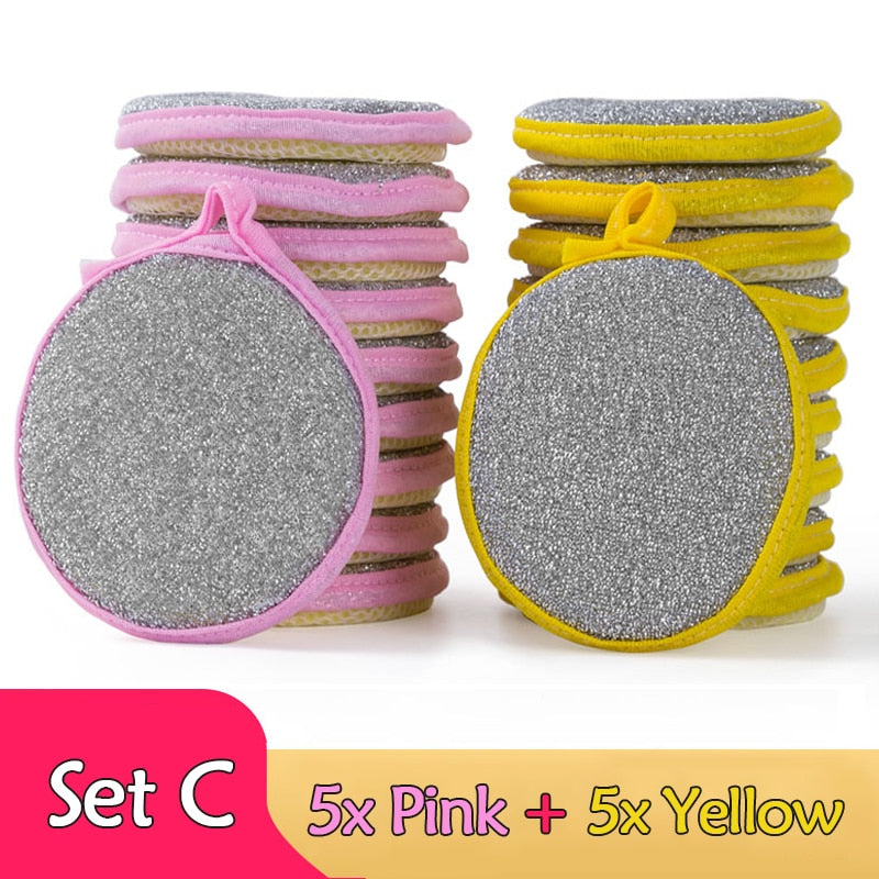 5/10Pcs Double Side Dishwashing Sponge Pan Pot Dish Wash Sponges Household Cleaning Tools Kitchen Tableware Dish Washing Brush