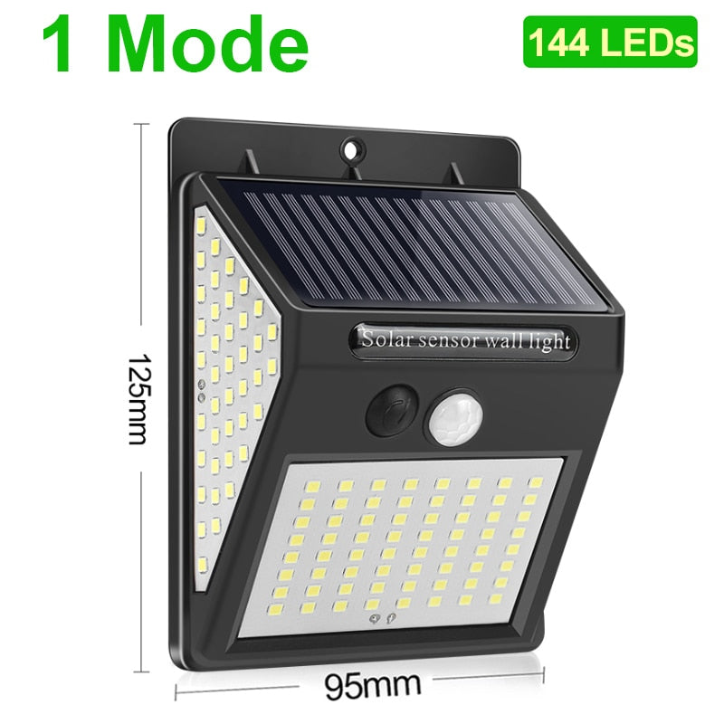 228 144 LED Solar Light Outdoor Solar Lamp PIR Motion Sensor Light Waterproof Solar Powered Sunlight for Garden Decoration