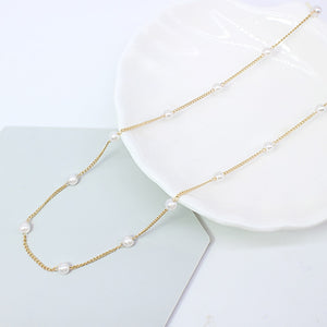 New Beads Women's Neck Chain Kpop Pearl Choker Necklace Gold Color Goth Chocker Jewelry On The Neck Pendant 2021 Collar For Girl