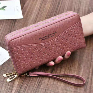 Women's wallet fashion Ladies mobile phone bag long printing new clutch bag star Double zipper hand strap bag Multiple color 697