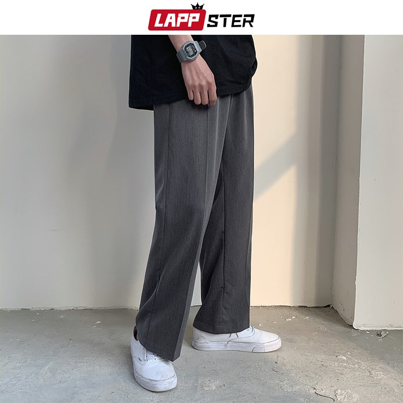 LAPPSTER Men Korean Fashions Harem Pants 2022 Overalls Mens Solid Black Joggers Pants Hip Hop Casual Loose Sweatpants Trousers