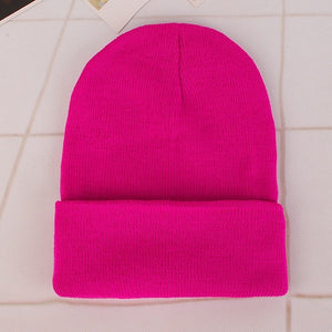 Winter Hats for Woman New Beanies Knitted Fluorescent Cute Hat Girls Autumn Female Beanie Caps Warmer Bonnet Ladies Casual Cap