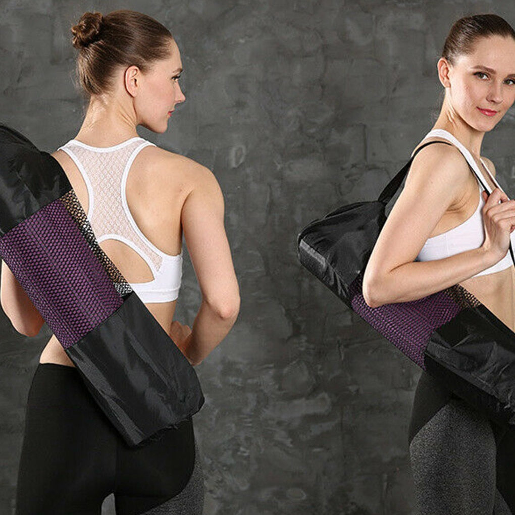 Portable 65cm Oxford Cloth Yoga Net Bag Wear-resistant Yoga Mat Bag Adjustable Carrier Pocket Foldable Washable Fitness Pouch