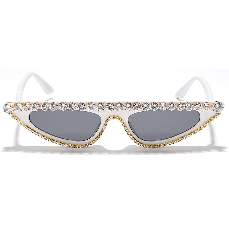 Cat Eye Sunglasses Women 2020 Luxury Diamond Sunglasses Men Small Glasses Ladies Vintage Rhinestone Sunglasses Retro Female