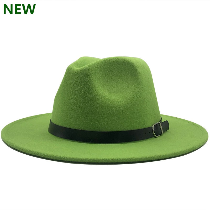 free shipping 2022 new Fashion men fedoras women&#39;s fashion jazz hat summer spring black woolen blend cap outdoor casual hat X XL