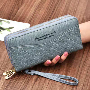 Women's wallet fashion Ladies mobile phone bag long printing new clutch bag star Double zipper hand strap bag Multiple color 697