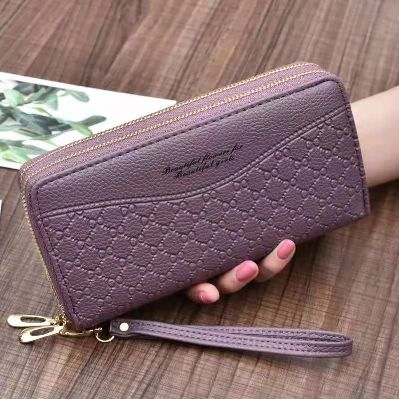 Women's wallet fashion Ladies mobile phone bag long printing new clutch bag star Double zipper hand strap bag Multiple color 697