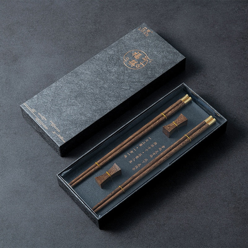 High Quality Premium Wooden Gift Box Packaging Household Cylindrical Wooden Chopsticks Tableware