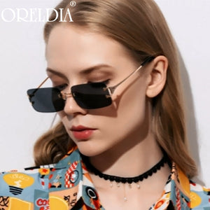 Retro Rimless Sunglasses Women Men Retro Brand Designer Sunglasses Sunglasses Women Men Rectangular Glasses UV400 Oculos De Sol