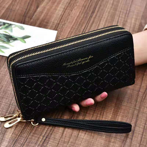 Women's wallet fashion Ladies mobile phone bag long printing new clutch bag star Double zipper hand strap bag Multiple color 697