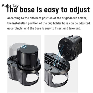 Car 2 In 1 Design Drinks Holders Cup Holder Expander with Upgraded Fixed Base Detachable Drink Can Bottle Stand Bekerhouder Auto