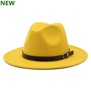 free shipping 2022 new Fashion men fedoras women&#39;s fashion jazz hat summer spring black woolen blend cap outdoor casual hat X XL