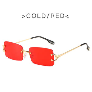 Retro Rimless Sunglasses Women Men Retro Brand Designer Sunglasses Sunglasses Women Men Rectangular Glasses UV400 Oculos De Sol