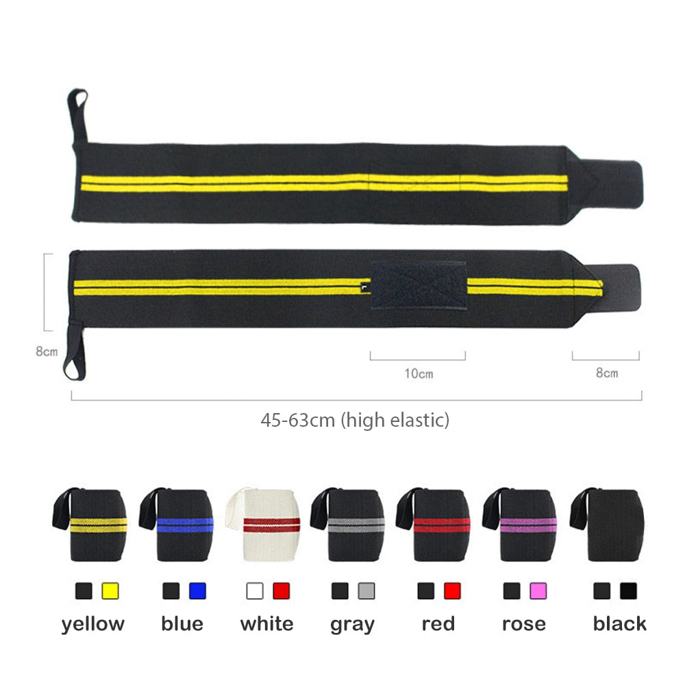 1pair Adjustable Weight Lifting Strap Fitness Gym Sport Wrist Wrap Bandage Hand Support Wristband Exercise