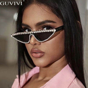 Cat Eye Sunglasses Women 2020 Luxury Diamond Sunglasses Men Small Glasses Ladies Vintage Rhinestone Sunglasses Retro Female