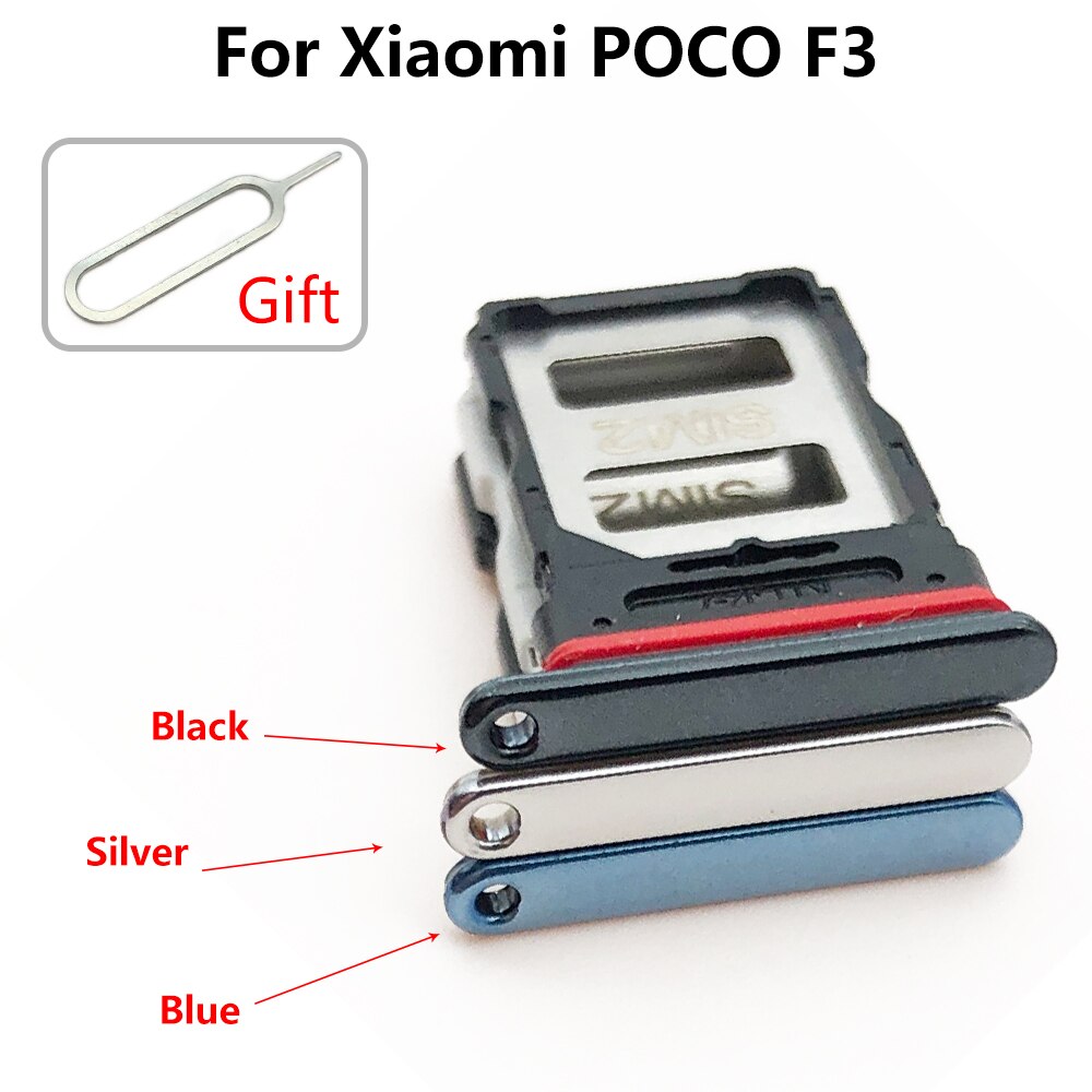 New SIM Tray Holder For Xiaomi Poco X3 NFC M3 F3 F2 Pro Sim Card Tray Slot Holder Adapter Socket Repair Parts