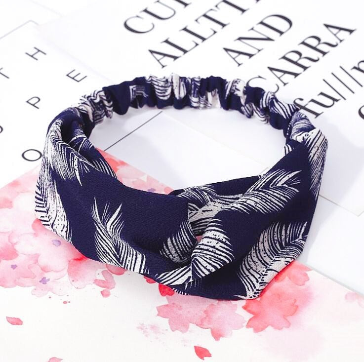 Fashion Women Girls Summer Bohemian Hair Bands Print Headbands Vintage Cross Turban Bandage Bandanas HairBands Hair Accessories