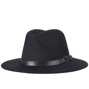 free shipping 2022 new Fashion men fedoras women&#39;s fashion jazz hat summer spring black woolen blend cap outdoor casual hat X XL