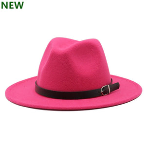 free shipping 2022 new Fashion men fedoras women&#39;s fashion jazz hat summer spring black woolen blend cap outdoor casual hat X XL