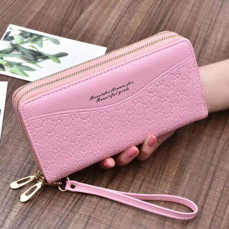 Women's wallet fashion Ladies mobile phone bag long printing new clutch bag star Double zipper hand strap bag Multiple color 697