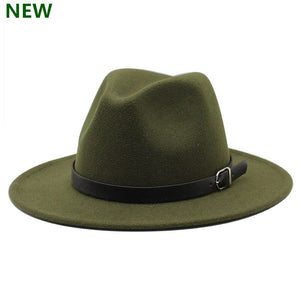 free shipping 2022 new Fashion men fedoras women&#39;s fashion jazz hat summer spring black woolen blend cap outdoor casual hat X XL