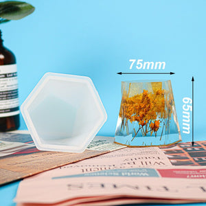 Hexagonal Pen Holder Storage Cup Silicone Mold Makeup Brush Holder Shape Epoxy Mold For UV Resin Flower Pot Home Decor