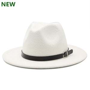 free shipping 2022 new Fashion men fedoras women&#39;s fashion jazz hat summer spring black woolen blend cap outdoor casual hat X XL