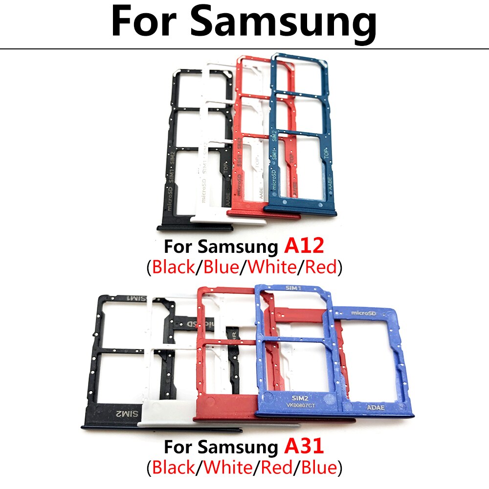 NEW Micro Nano SIM Card Holder Tray chip Slot Holder Adapter Socket Dual Card For Samsung A12 A31 A51 A71 Mobile Phone + pin