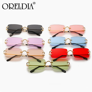 Retro Rimless Sunglasses Women Men Retro Brand Designer Sunglasses Sunglasses Women Men Rectangular Glasses UV400 Oculos De Sol