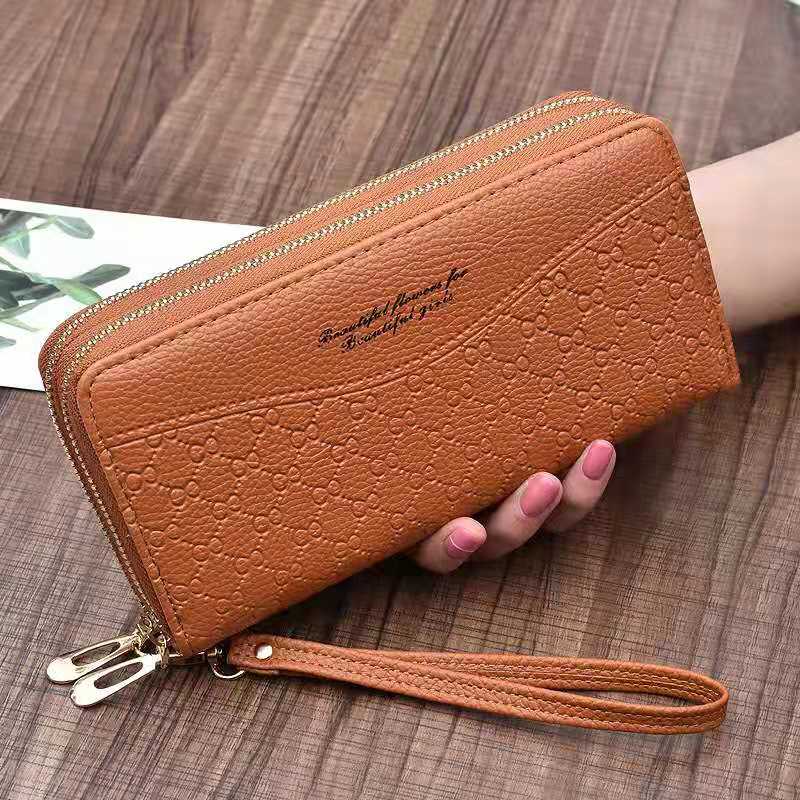 Women's wallet fashion Ladies mobile phone bag long printing new clutch bag star Double zipper hand strap bag Multiple color 697