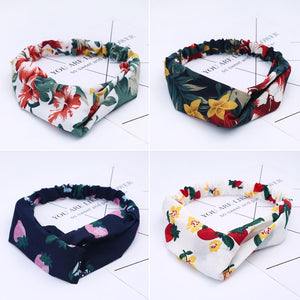 Fashion Women Girls Summer Bohemian Hair Bands Print Headbands Vintage Cross Turban Bandage Bandanas HairBands Hair Accessories