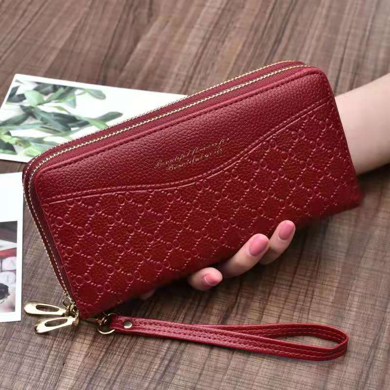 Women's wallet fashion Ladies mobile phone bag long printing new clutch bag star Double zipper hand strap bag Multiple color 697