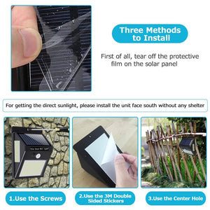 Waterproof 144 LED Solar Light Outdoor Solar Lamp PIR Motion Sensor Solar Powered Sunlight Street Lights for Garden Decoration